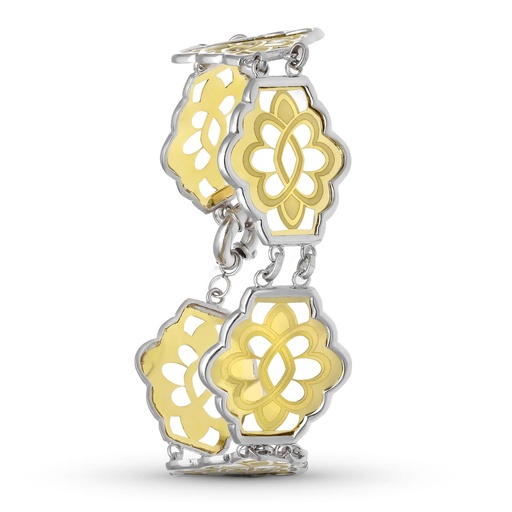 [P21000092] 18K PULSERA ORO BICOLOR CALADA LASER