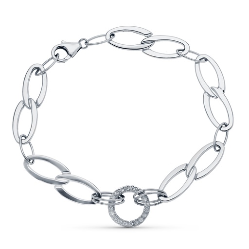 [P21000105] 18K PULSERA ORO BLANCO 19 CM