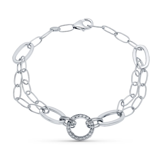 [P21000109] 18K PULSERA ORO BLANCO 19 CM