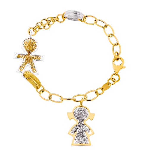 [P21000116] 18K PULSERA BICOLOR NIÑO NIÑA 10.50 GR
