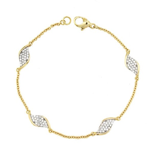 [P21000128] 18K PULSERA BICOLOR CIRCONITAS