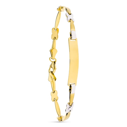[P21000169] 18K ESCLAVA ORO BICOLOR 18 CM