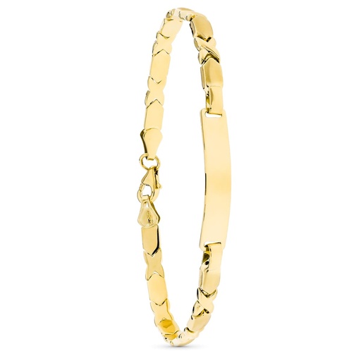 [P21000171] 18K ESCLAVA ORO AMARILLO ESTAMPADA 19 CM