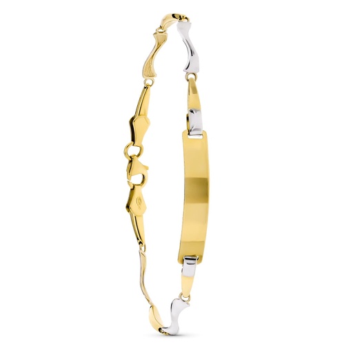 [P21000173] 18K ESCLAVA ORO BICOLOR 18.5 CM