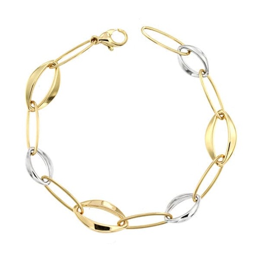 [P21000195] 18K PULSERA BICOLOR 19.5 CM