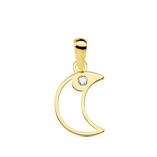 [P21041-5] 18K COLGANTE LUNA CIRCONITA 12X9 MM