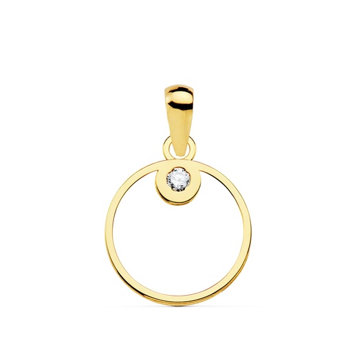 [P21042-5] 18K COLGANTE CIRCULO CIRCONITA 12 MM