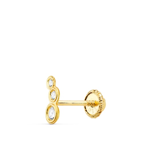 [P21215] 18K PIERCING OREJA ORO AMARILLO CIRCONITAS BOCEL 6.5X3 MM