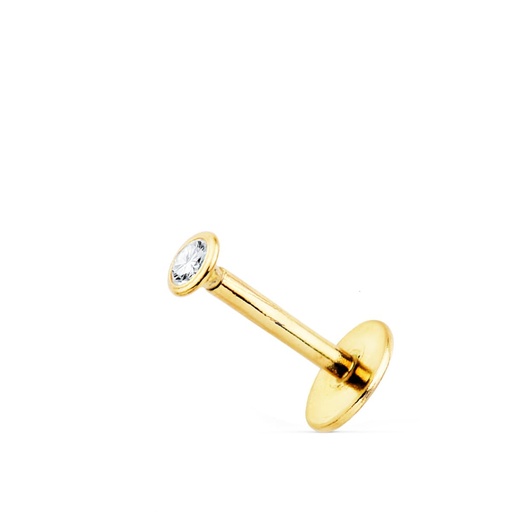 [P21220] 18K PIERCING OREJA ORO AMARILLO CHATON CON BOCEL 2.5 MM
