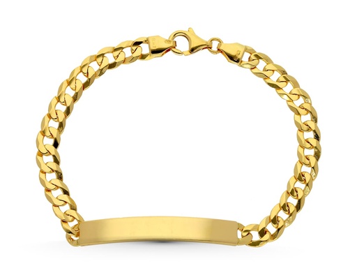 [P22000006] 18K ESCLAVA ORO AMARILLO MACIZA BARBADA 21 CM 6 MM