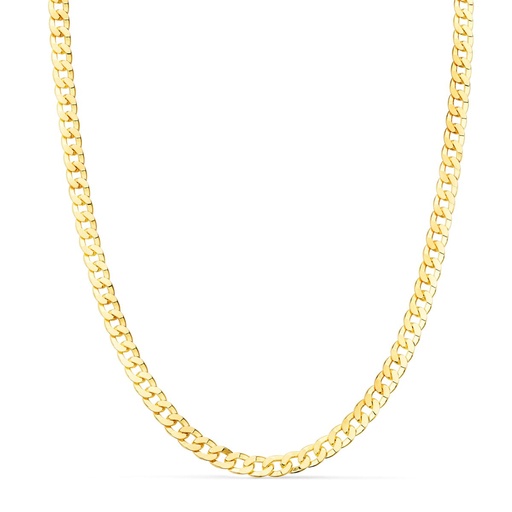 [P22004360] 18K CADENA ORO AMARILLO MACIZA BARBADA LARGO 60 CM ANCHO 3.75 MM
