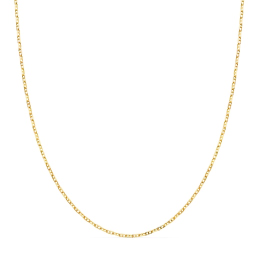 [P22004550] 18K CADENA ORO AMARILLO FORZADA ANCLA MACIZA BORDES TALLADOS ANCHO: 1.5 MM. LARGO: 50 CM
