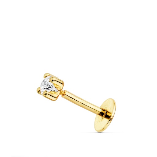 [P22058] 18K PIERCING LABIO ORO AMARILLO CIRCONITA GARRAS 2.5 MM