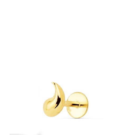 [P22060] 18K PIERCING ORO AMARILLO LABIO FORMA DE COMA 6X4 MM CIERRE TUEERCA