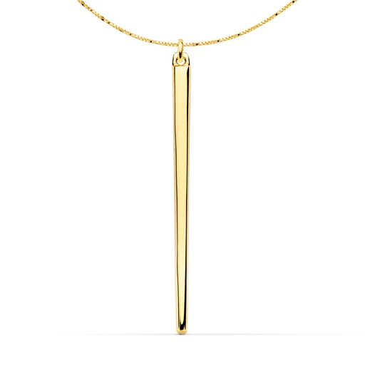 [P22086] 18K COLGANTE ORO AMARILLO PINCHO 30X2 MM CADENA VENECIANA 43+3CM