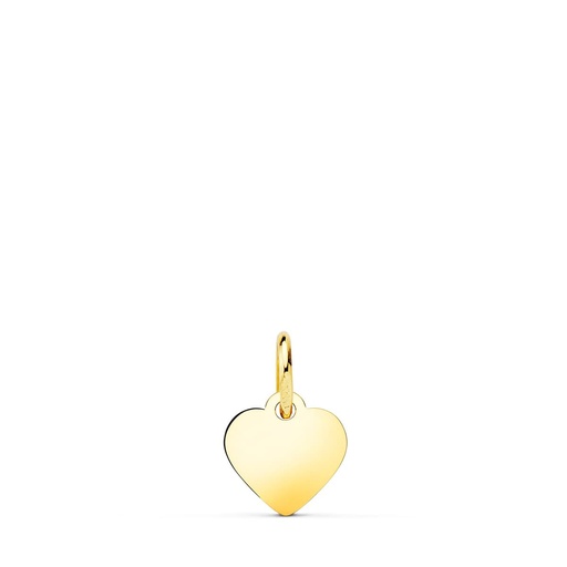 [P22131] 18K COLGANTE CHAPA CORAZON LISO EN BRILLO 8X8 MM