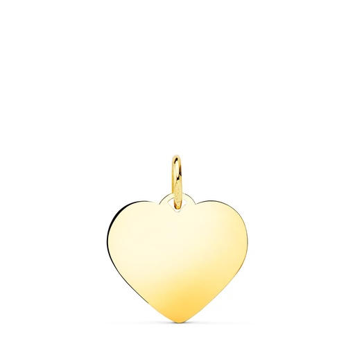 [P22134] 18K CHAPA  CORAZON LISO EN BRILLO 16X16 MM