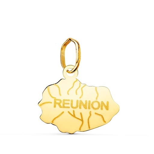 [P22201] 18K PENDENTIF OR JAUNE ILE REUNION  12 X 14 MM