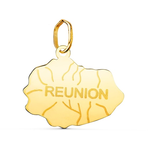 [P22202] 18K PENDENTIF OR JAUNE ILE REUNION 15 X 18 MM