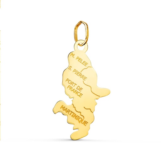 [P22205] 18K PENDENTIF OR JAUNE ILE MARTINIQUE  22 X 13 MM