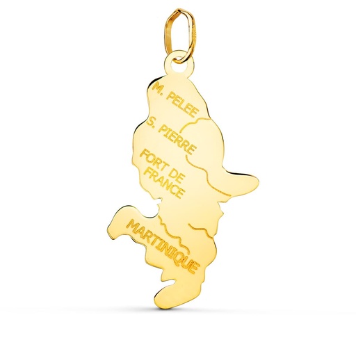[P22206] 18K PENDENTIF OR JAUNE ILE MARTINIQUE  28 X 15 MM