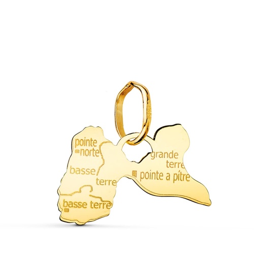 [P22207] 18K PENDENTIF OR JAUNE ILE GUADALOUPE  11 X 16 MM