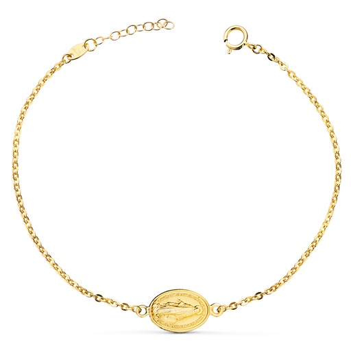 [P22241] 18K PULSERA ORO AMARILLO CON MEDALLA MILAGROSA 13 X 10 MM.  LARGO: 17 2 CM
