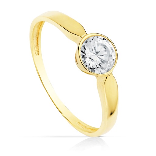 [P2297] 18K SOLITARIO ORO AMARILLO CIRCONITA 5.5 MM