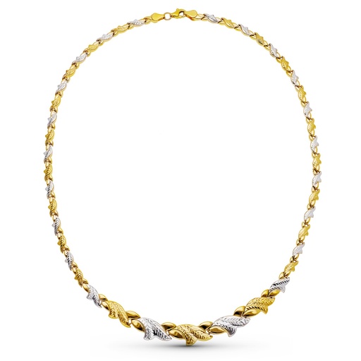 [P23000041] 18K GARGANTILLA ORO BICOLOR ESTAMPACION