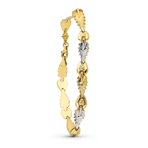 [P23000044] 18K PULSERA ORO BICOLOR ESTAMPACION