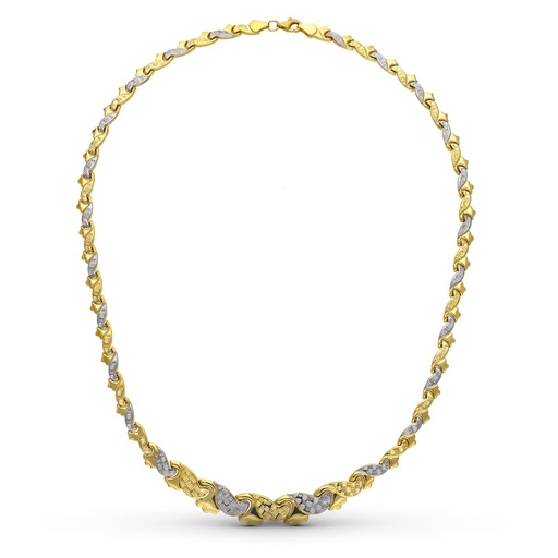 [P23000049] 18K GARGANTILLA ORO BICOLOR ESTAMPADA