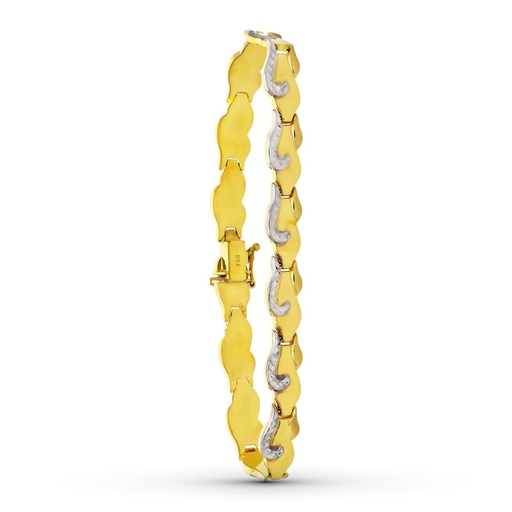 [P23000066] 18K PULSERA ORO BICOLOR ESTAMPACION 20CM