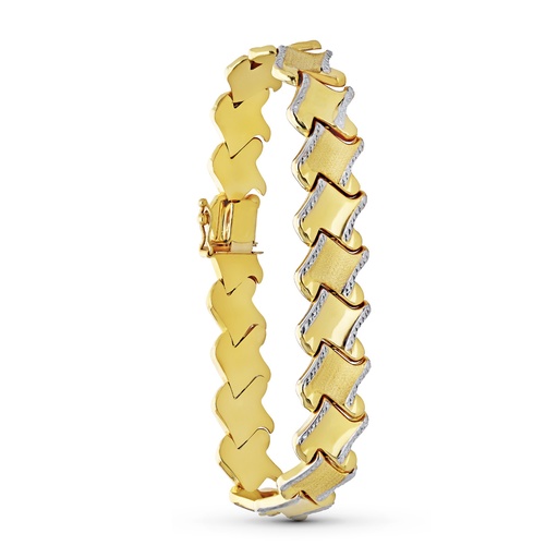 [P23000120] 18K PULSERA ORO BICOLOR ESTAMPACION