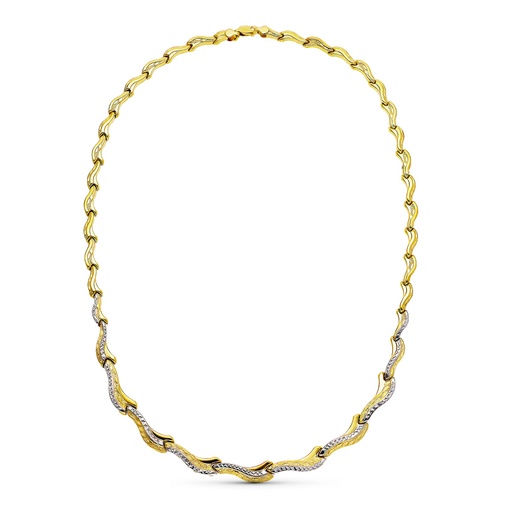 [P23000127] 18K GARGANTILLA ORO BICOLOR ESTAMPACION 45CM