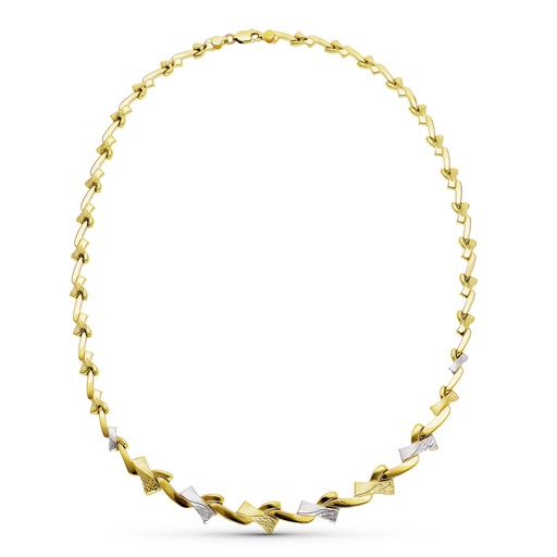 [P23000143] 18K GARGANTILLA ORO BICOLOR ESTAMPACION