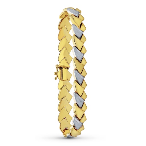 [P23000175] 18K PULSERA ORO BICOLOR ESTAMPACION