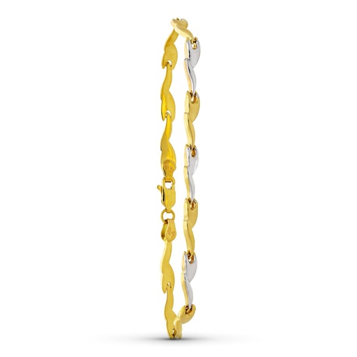 [P23000199] 18K PULSERA ORO BICOLOR ESTAMPACION