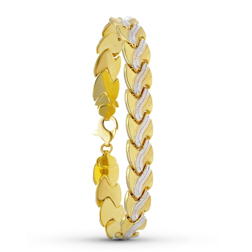 [P23001819] 18K PULSERA ORO BICOLOR ESTAMPACION