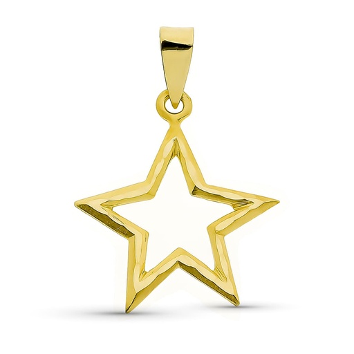 [P24000109] 18K COLGANTE ORO AMARILLO ESTRELLA 21X18 MM