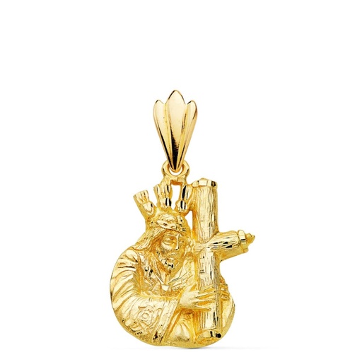 [P24000142] 18K COLGANTE CRISTO DEL GRAN PODER SILUETA CRUZ 24X19 MM