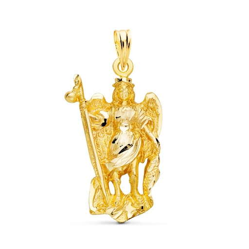 [P24000185] 18K COLGANTE ORO AMARILLO SAN RAFAEL SILUETA. 29 X 17 MM.