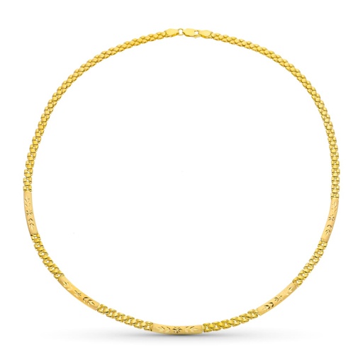 [P24000260] 18K GARGANTILLA ORO AMARILLO TALLADA PANTER