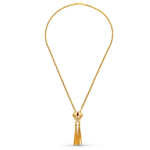 [P24000274-RU] 18K GARGANTILLA ORO AMARILLO RUBI CORDON 50CM