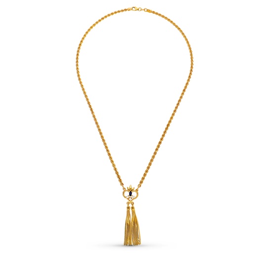[P24000275-ES] 18K GARGANTILLA ORO AMARILLO ESMERALDA CORDON 50CM