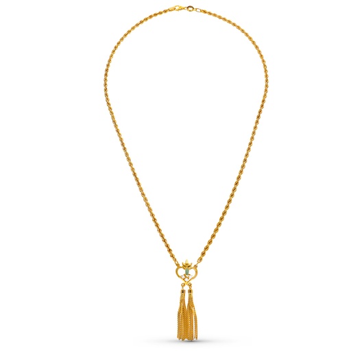 [P24000275-ZA] 18K GARGANTILLA ORO AMARILLO ZAFIRO CORDON 50CM