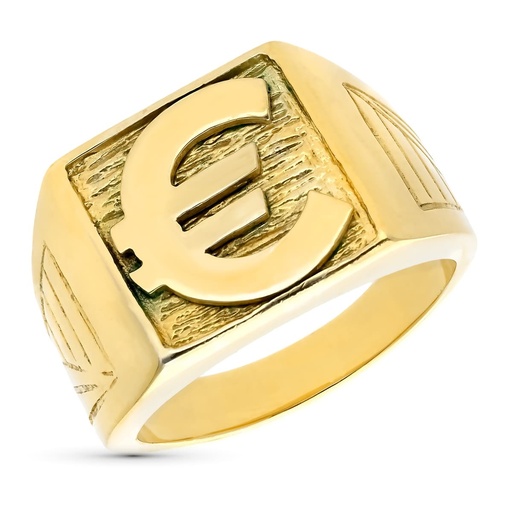 [P24000341] 18K SELLO ORO AMARILLO EURO BRILLO 15X15 MM