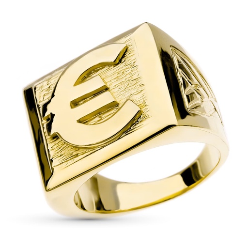 [P24000342] 18K SELLO ORO AMARILLO EURO CUADRADO