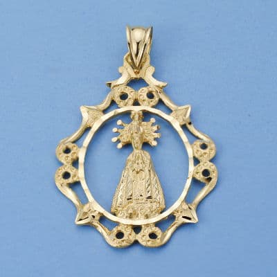 [P24000357] 18K MEDALLA VIRGEN DE LA ASUNCION 36X26 MM