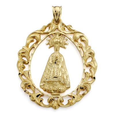 [P24000358] 18K MEDALLA VIRGEN DE LA ASUNCION 43X35 MM