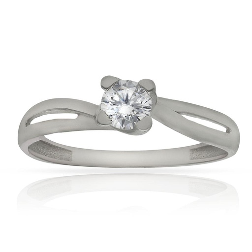 [S1383] SORTIJA ORO BLANCO 18KL CIRCONITAS
